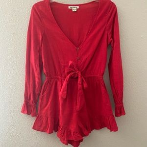 Billabong Womens L Red Romper